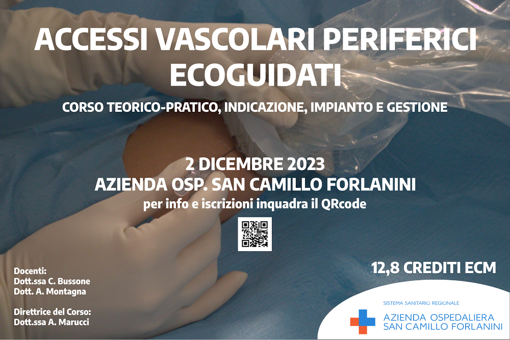 Locandina corso accessi vascolari ecoguidati periferici 2023